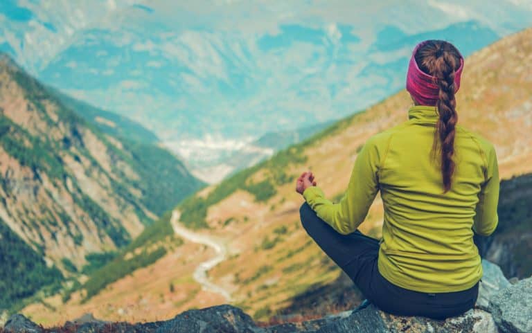 Young Woman Meditating Yoga