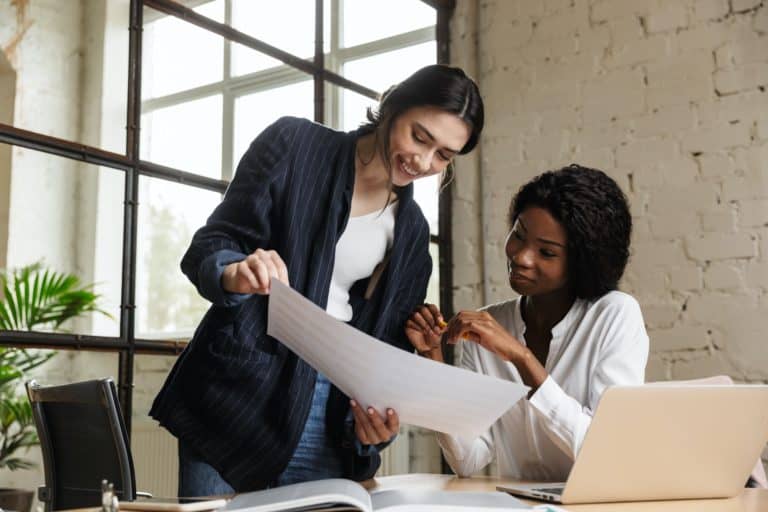 Confident smart women entrepreneurs working